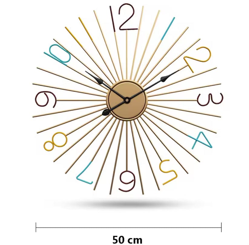 20-inch Metal Wall Clock - 1-Year Warranty Myle Cart