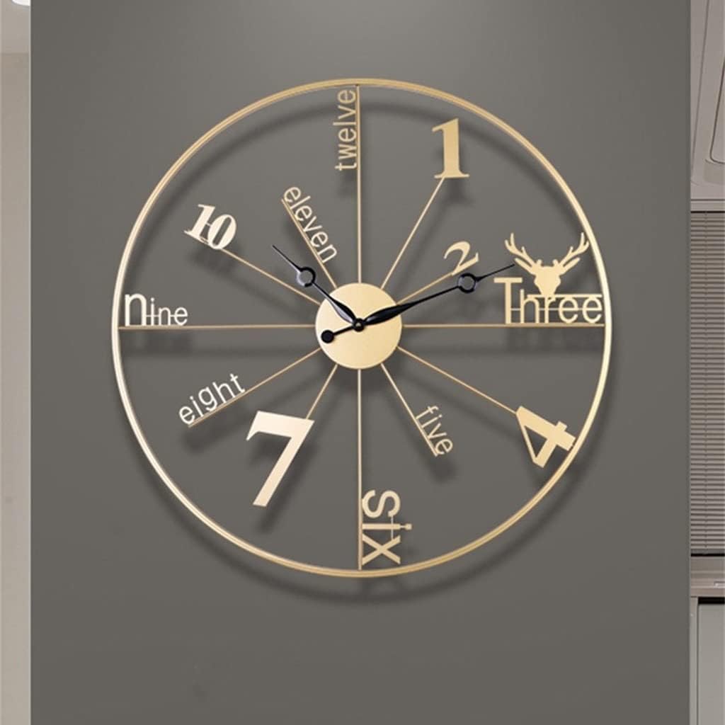 Beautiful 20" Metal Wall Clock - 1-Year Warranty