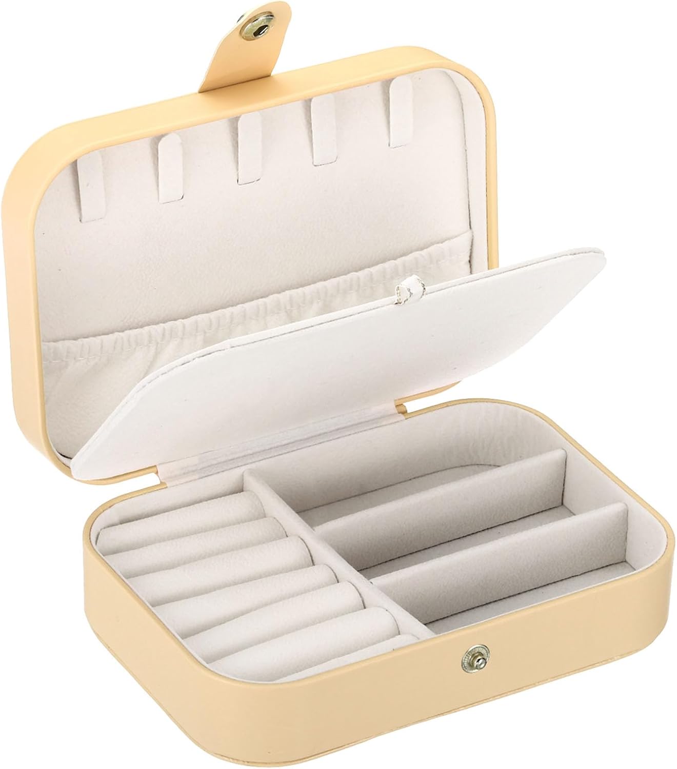 Portable Leather Travel Jewelry Organizer Case for Earrings, Necklaces & Rings