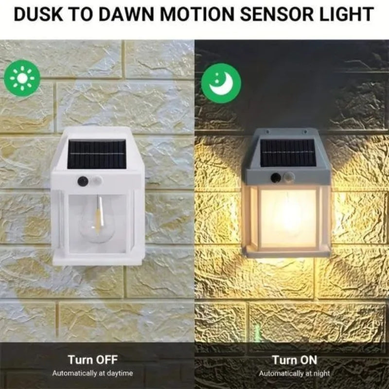Solar Motion Sensor Wall Light – Rechargeable Outdoor LED Lamp