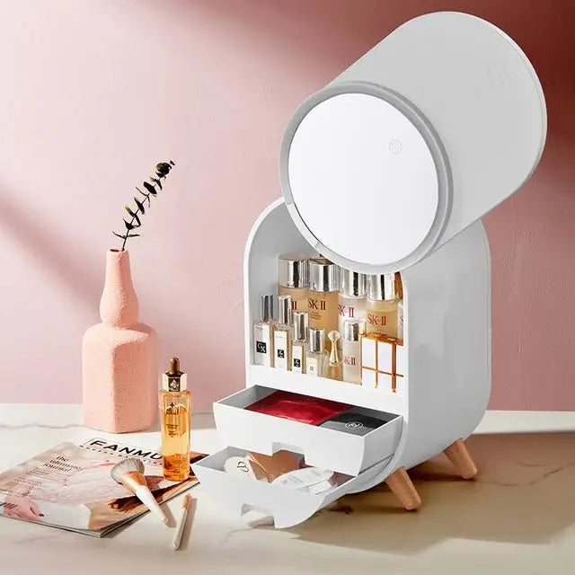 Brilliance Cosmetics Organizer With Led Mirror Myle Cart