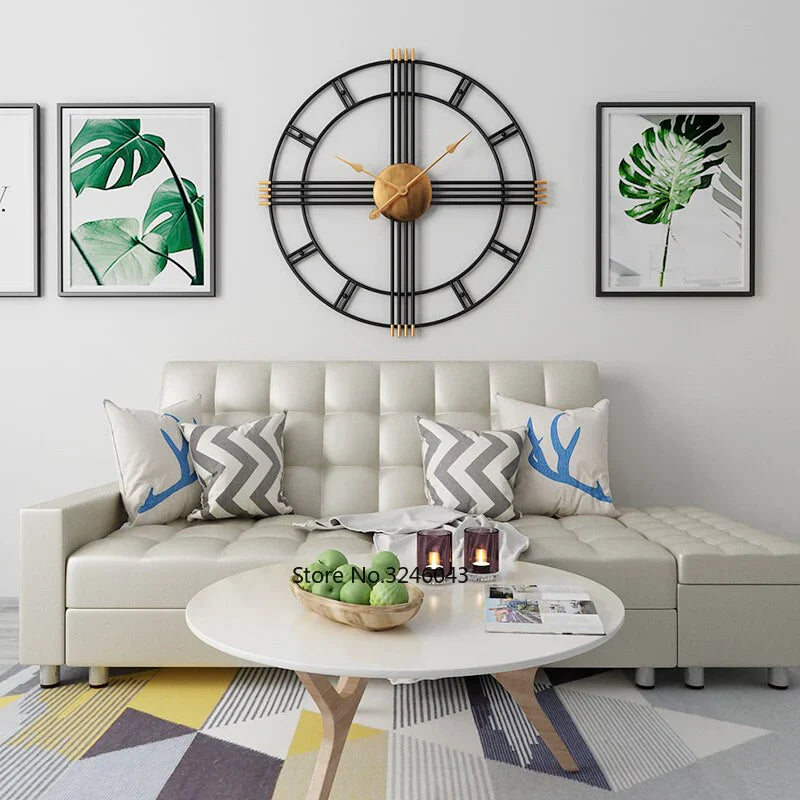 Imported Metallic Wall Clock black and golden Touch Myle Cart