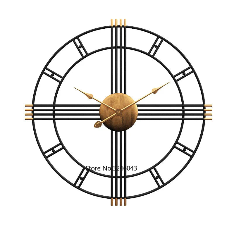 Imported Metallic Wall Clock black and golden Touch Myle Cart