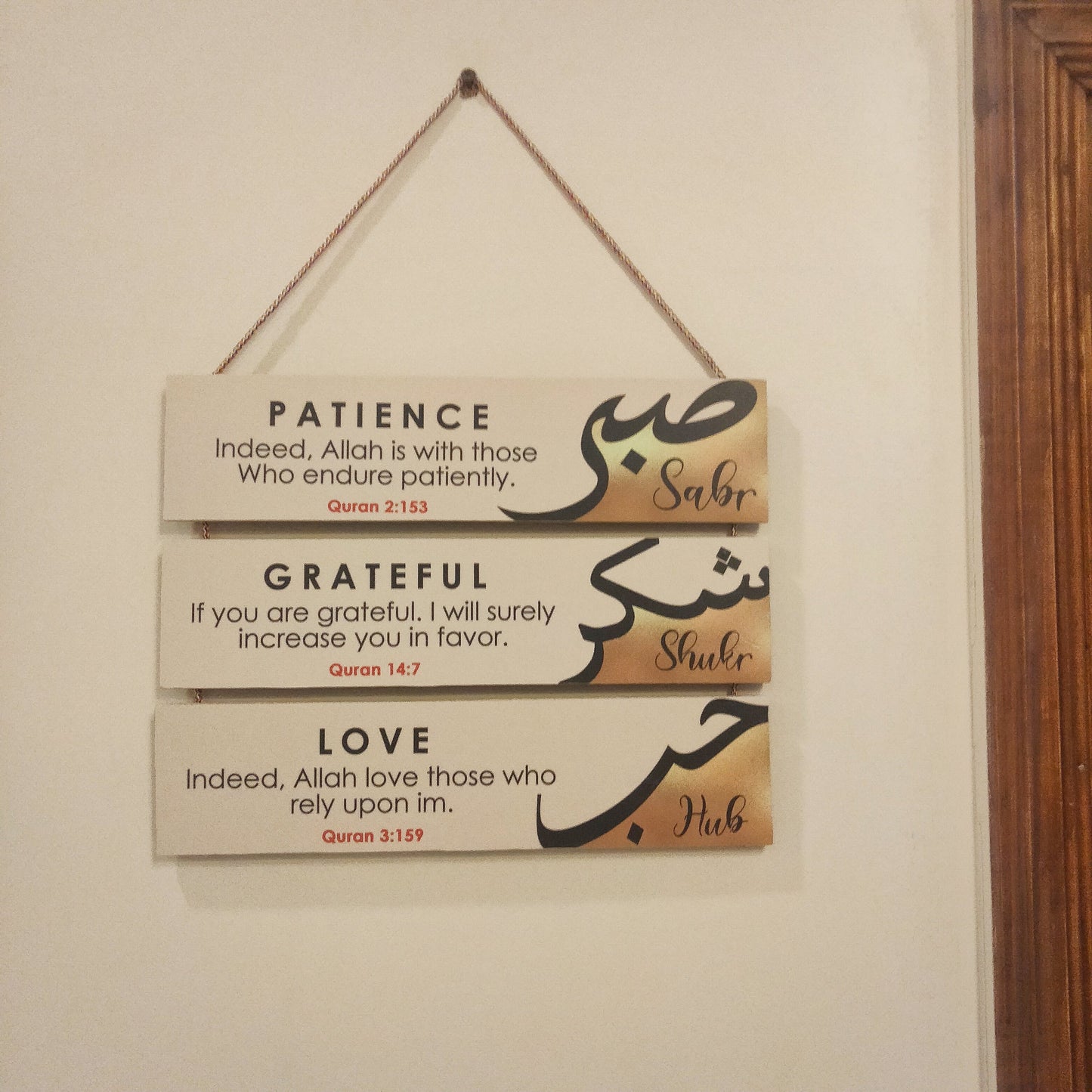 Islamic verses hanging English quotation hanging wall decoration step plate hanging Myle Cart