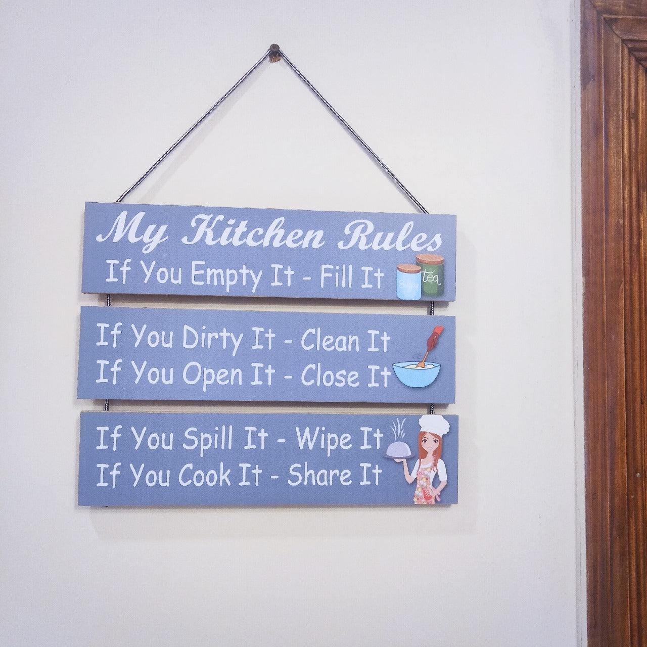 Kitchen Rule three step wall hanging Myle Cart