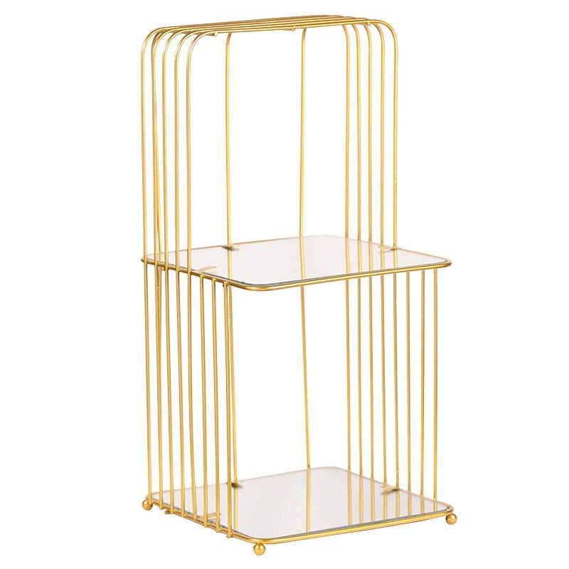 New Style Metal Brass Cosmetic Organizer with Mirror Shelves Myle Cart