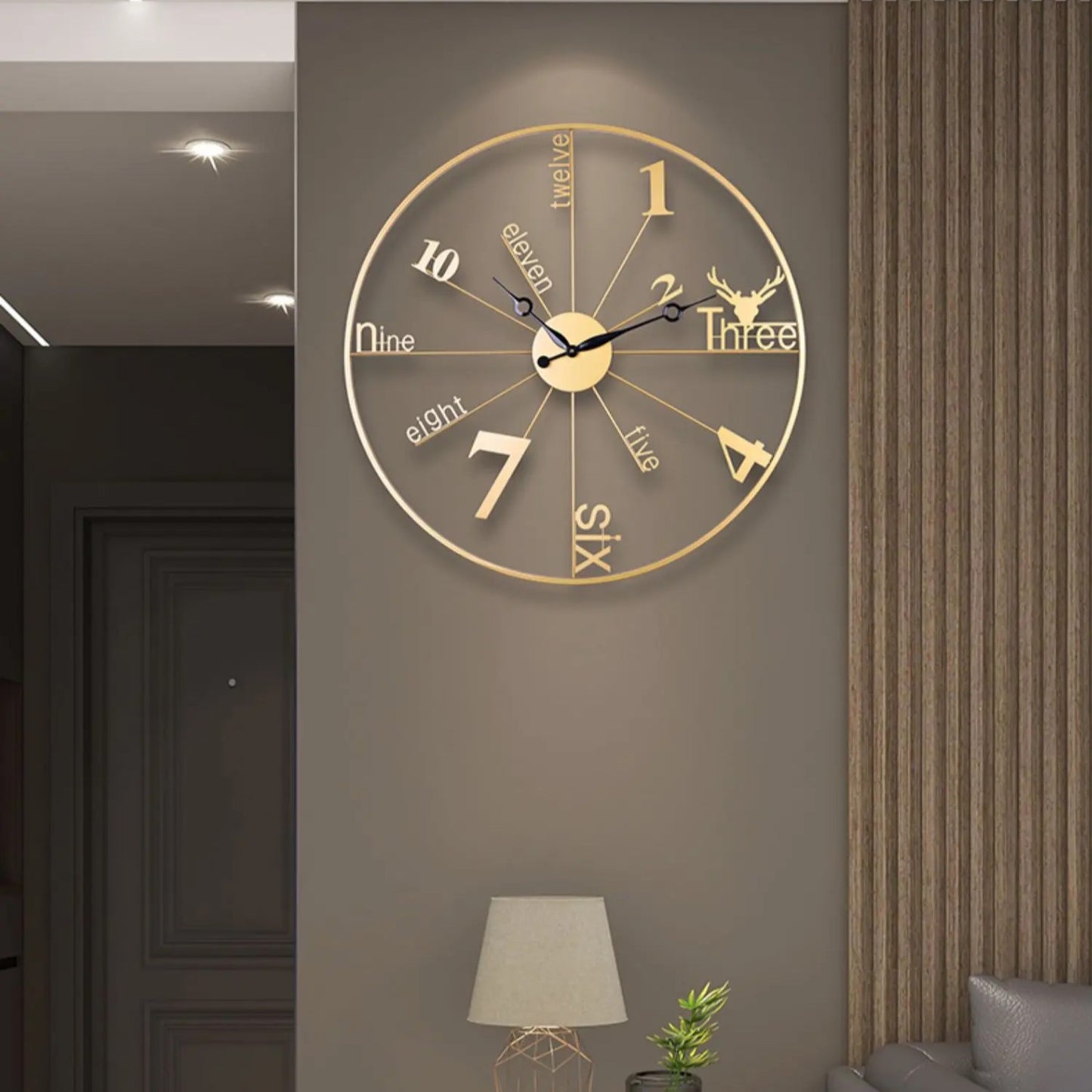 Beautiful 20" Metal Wall Clock - 1-Year Warranty