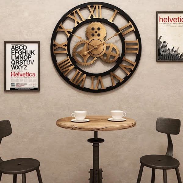 Wooden Gearing Wall Clock | 18 inch