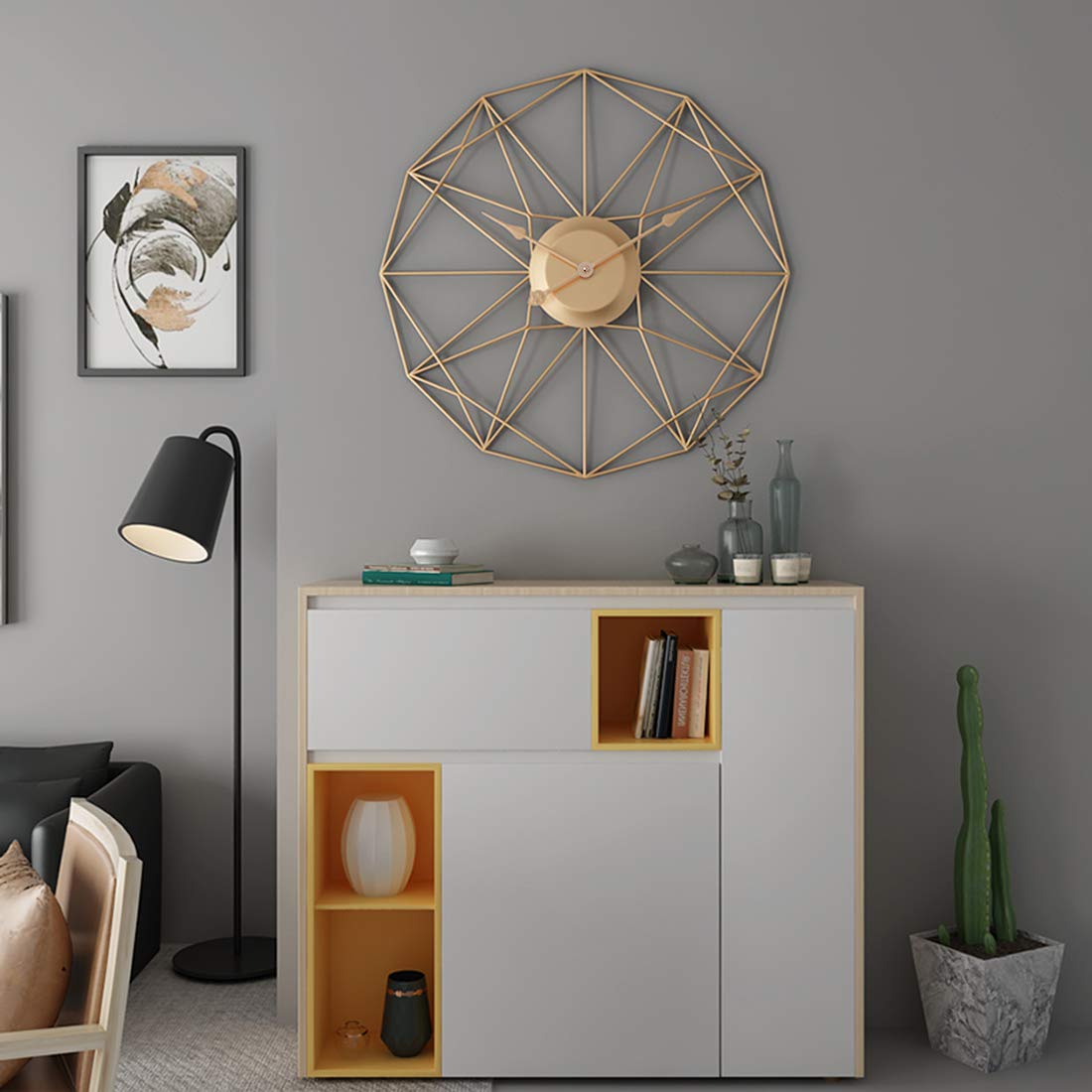 Stylish 20-inch Metal Wall Clock