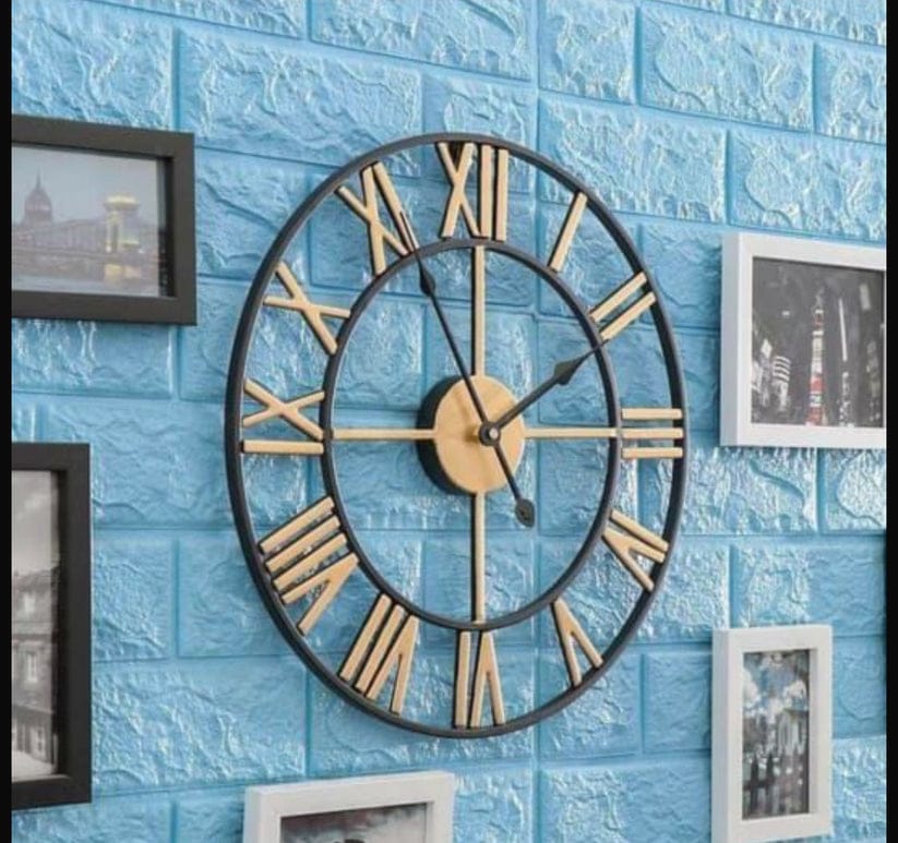 Modern Metal Wall Clock - Gold, Black, or Black/Gold