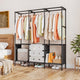 3-Tier Clothes Rack with Storage Shelves & Hanging Rails
