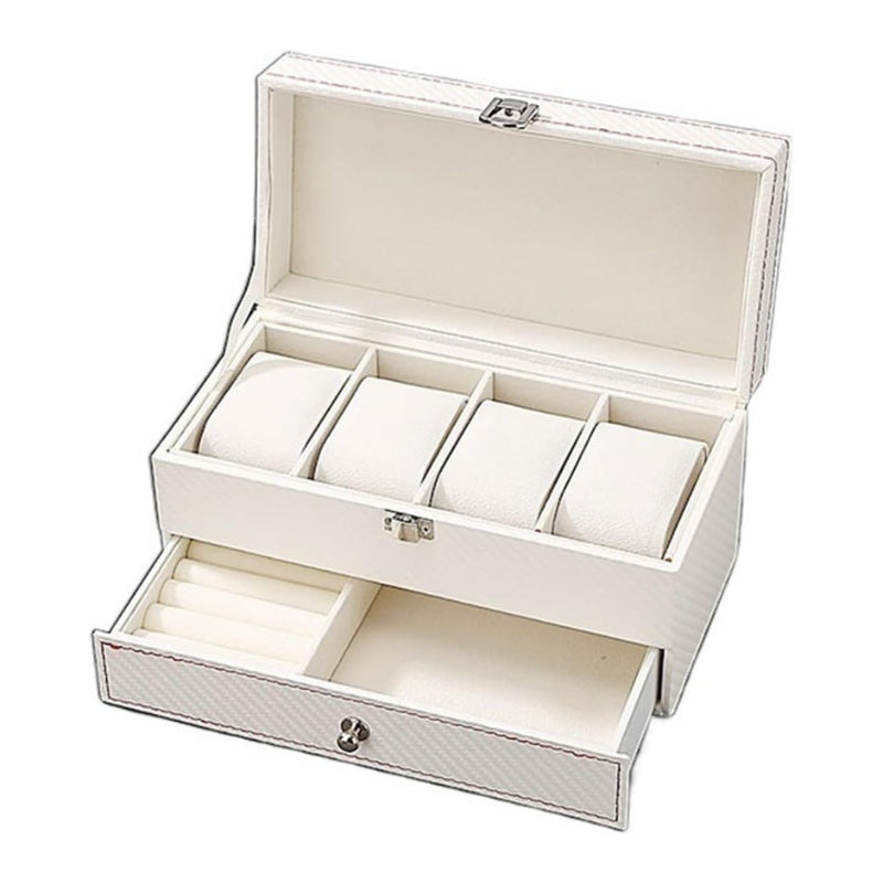 Double Layer Watch Box Exquisite Jewelry Box PU Leather Watch Organizer