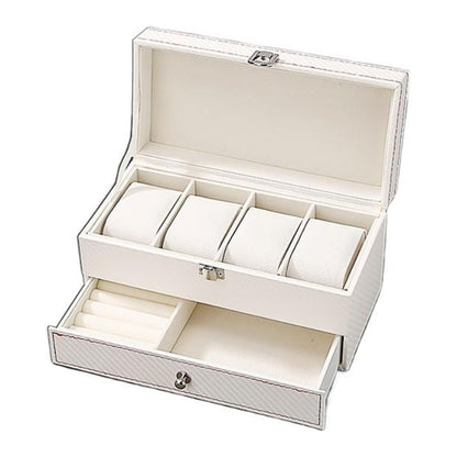 Double Layer Watch Box Exquisite Jewelry Box PU Leather Watch Organizer