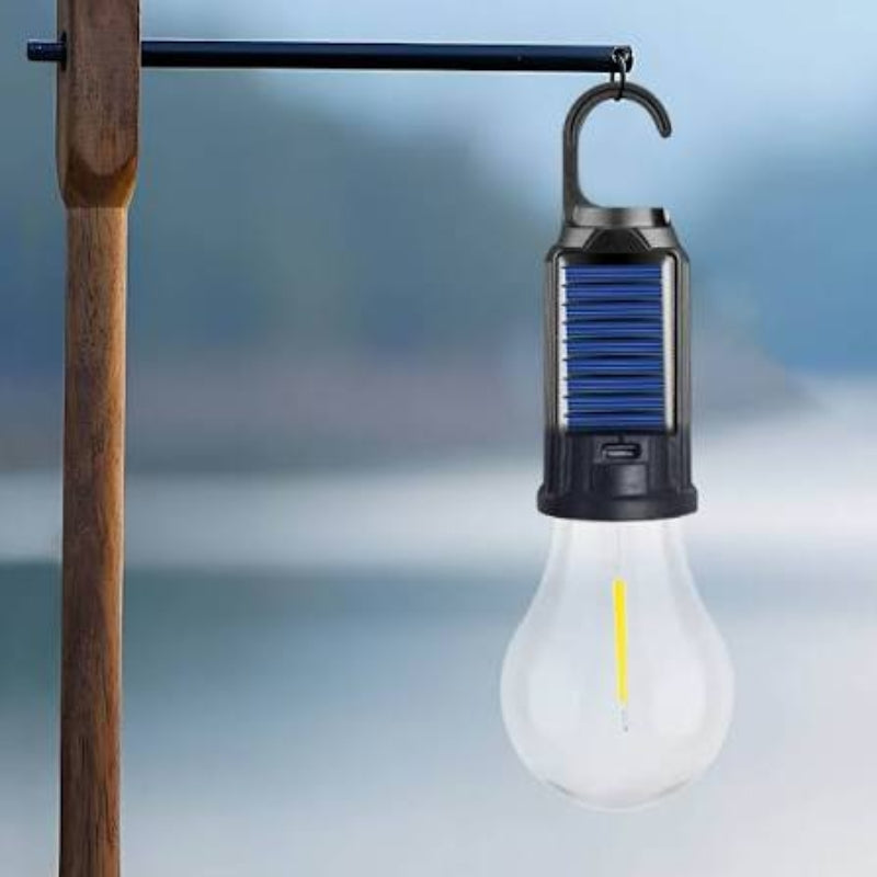 Led USB rechargeable solar bulb lamp for camping and for other multi purpose use