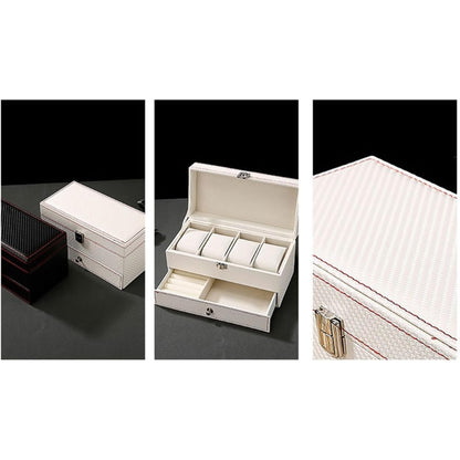 Double Layer Watch Box Exquisite Jewelry Box PU Leather Watch Organizer