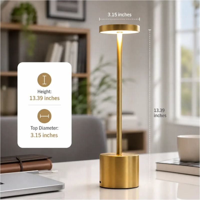 Rechargeable Touch Sensor LED Table Lamp – Cordless Metal Desk Light