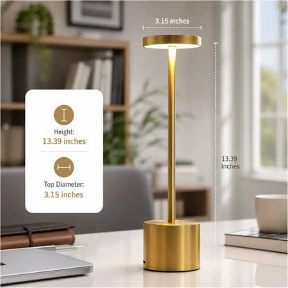 Rechargeable Touch Sensor LED Table Lamp – Cordless Metal Desk Light