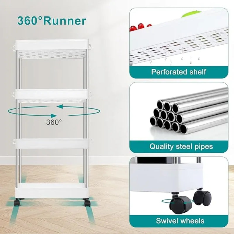 Modern 4-Layer Storage Trolley