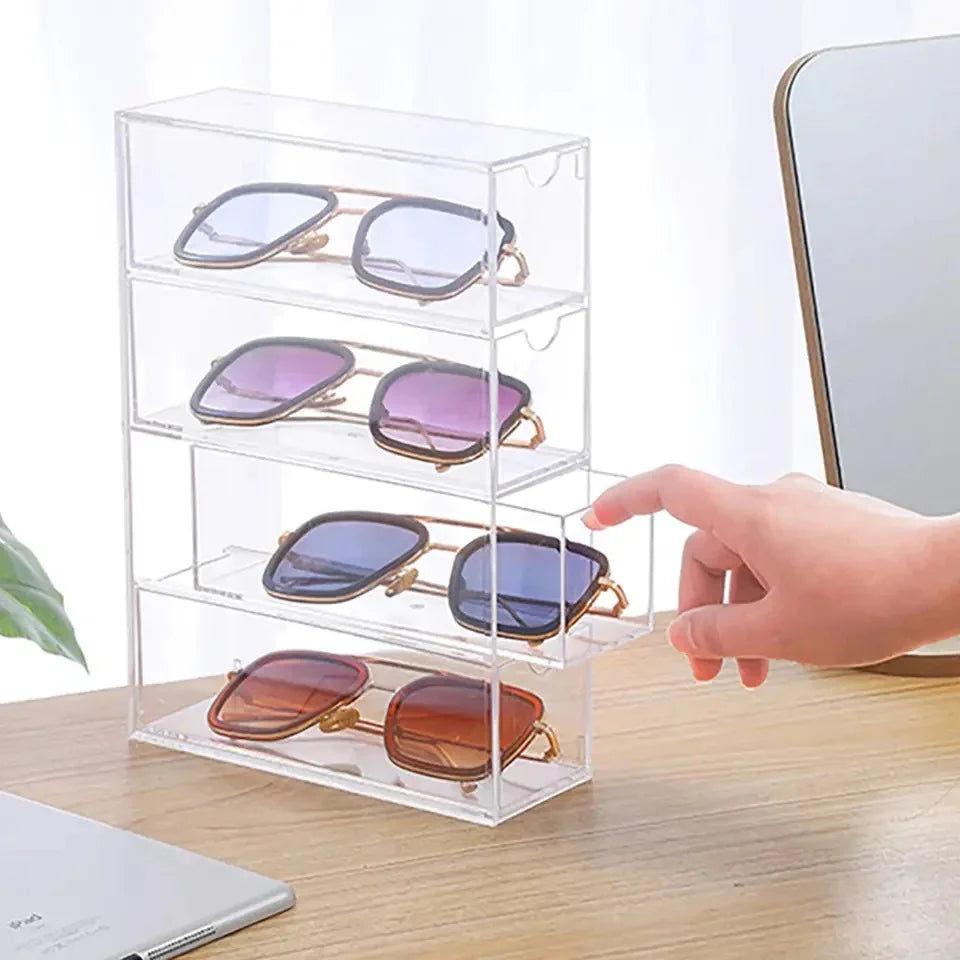 4 Layer Acrylic Glasses And Cosmetics organizer Storage Box Myle Cart