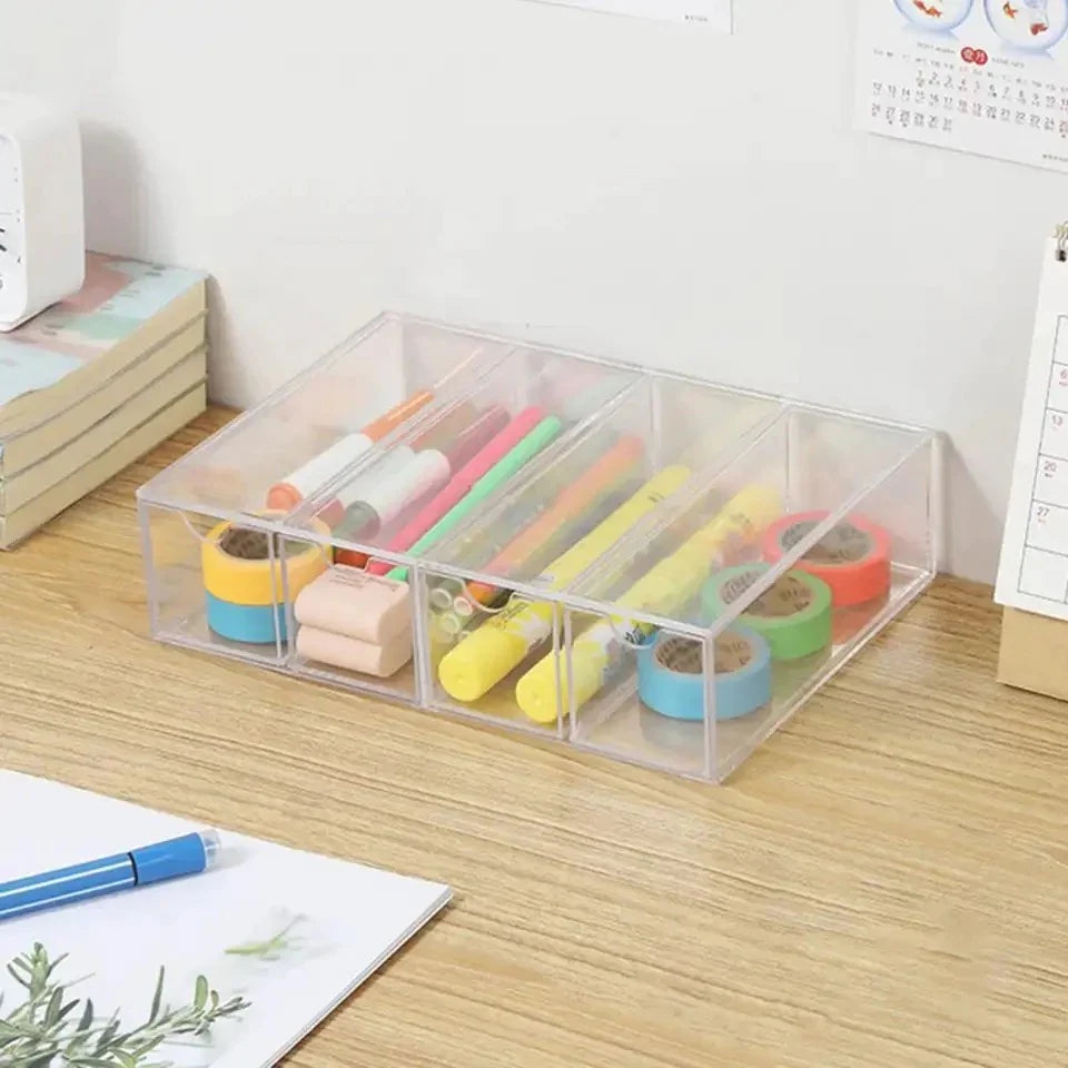 4 Layer Acrylic Glasses And Cosmetics organizer Storage Box Myle Cart
