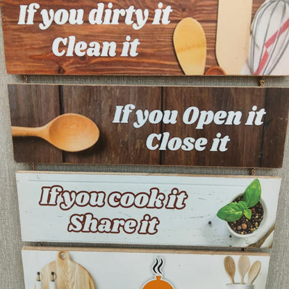 Kitchen Rule in 6 step hanging- wall decoration quotes