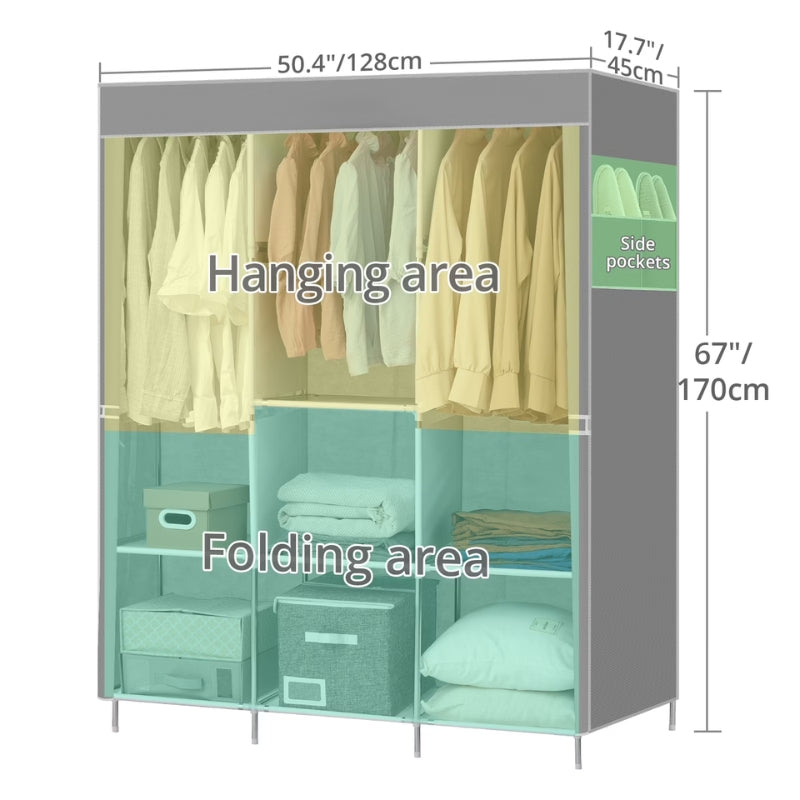 Large Capacity Portable Fabric Wardrobe Closet