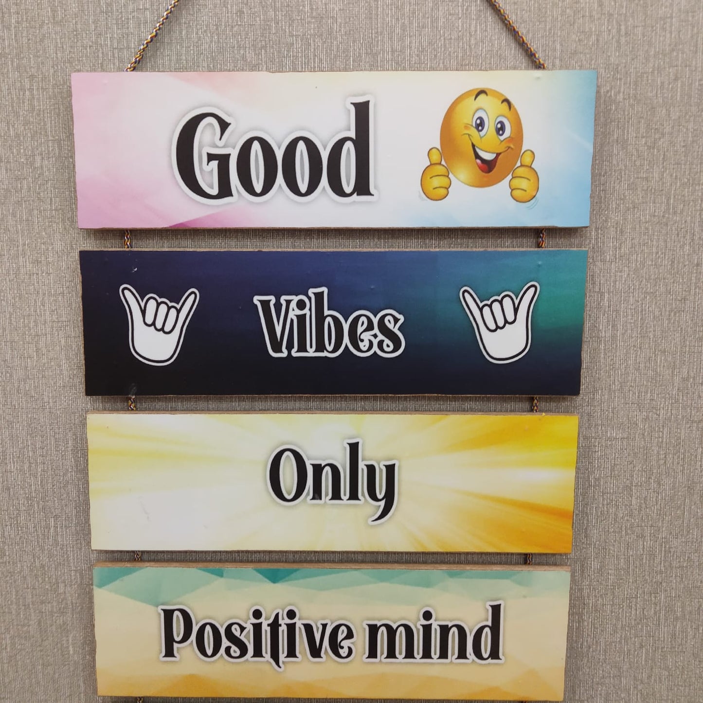 Good Vibes Only 6 Step wall hanging- wall decoration quotes