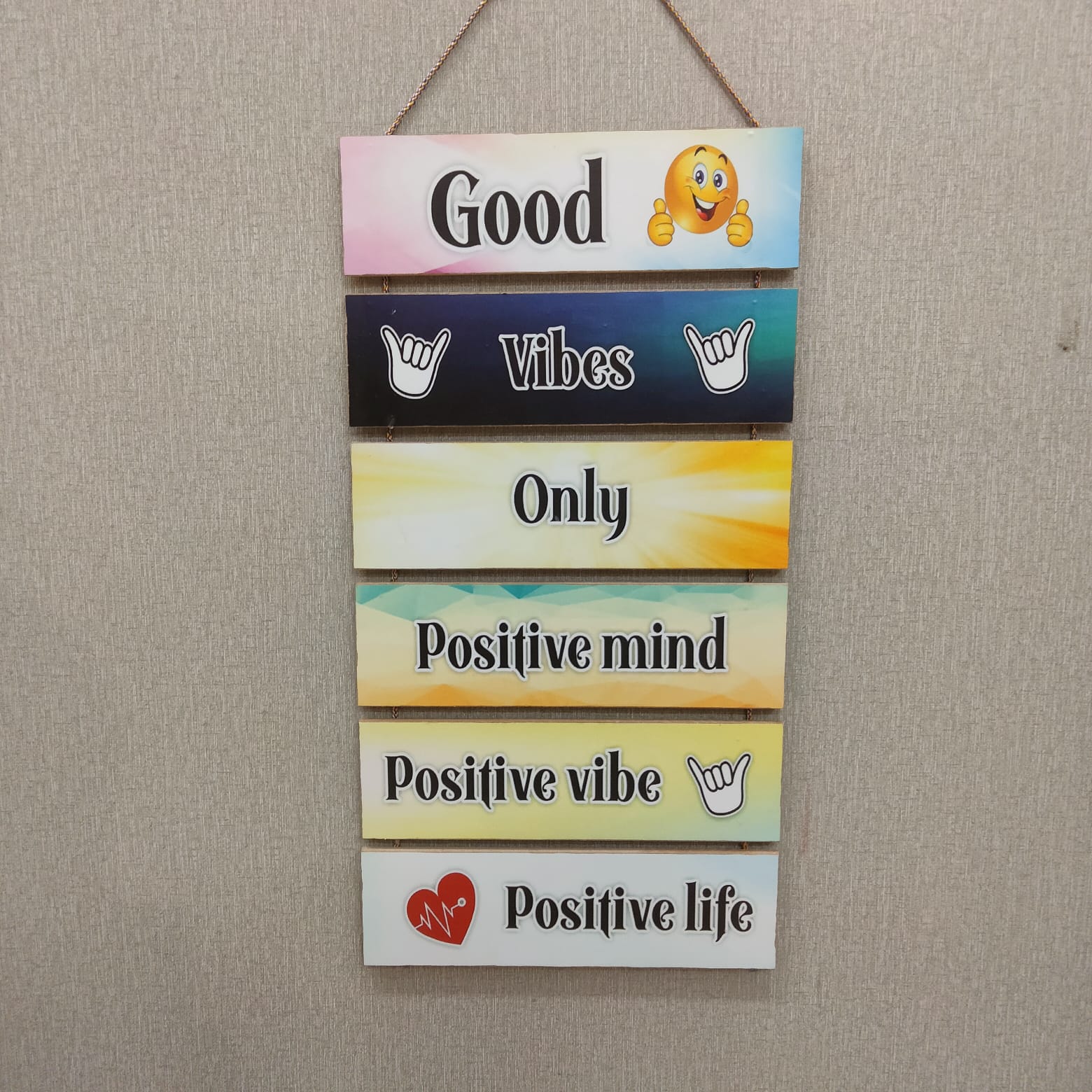 Good Vibes Only 6 Step wall hanging- wall decoration quotes