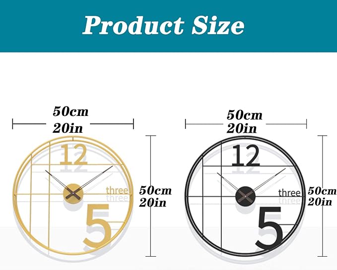 Sleek, 20-inch Metal Wall Clock