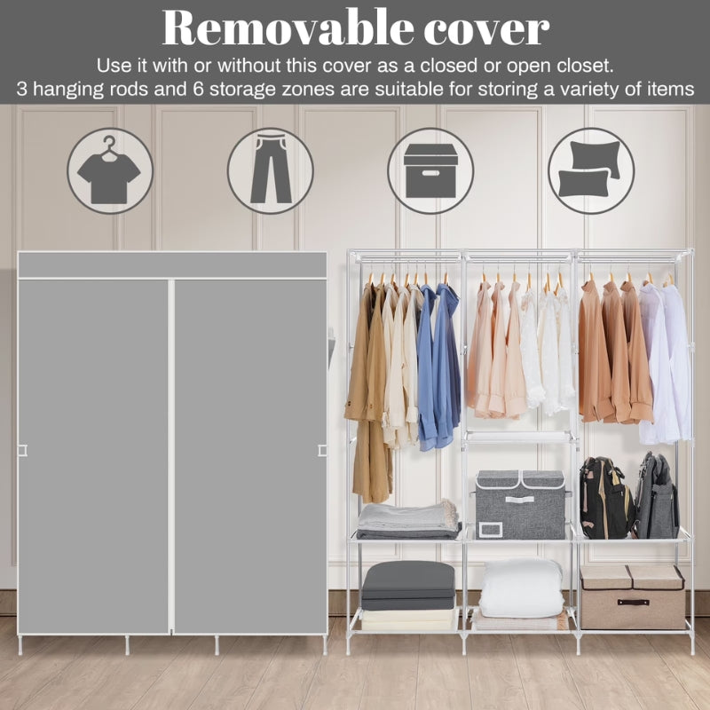 Large Capacity Portable Fabric Wardrobe Closet