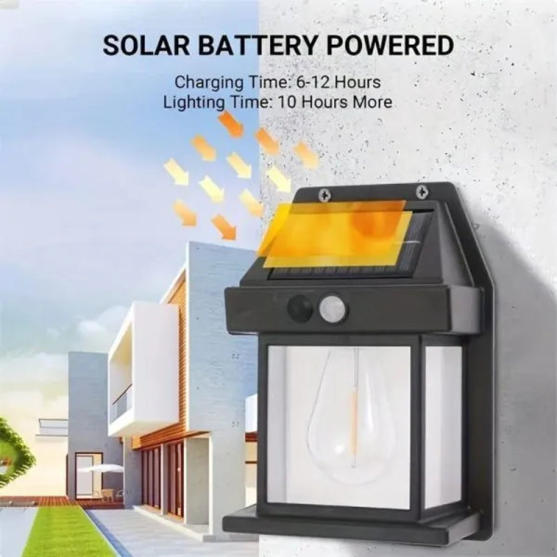 Solar Motion Sensor Wall Light – Rechargeable Outdoor LED Lamp