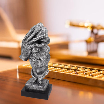 Abstract Face Sculpture Table Decor - Modern Art Resin Statues Myle Cart