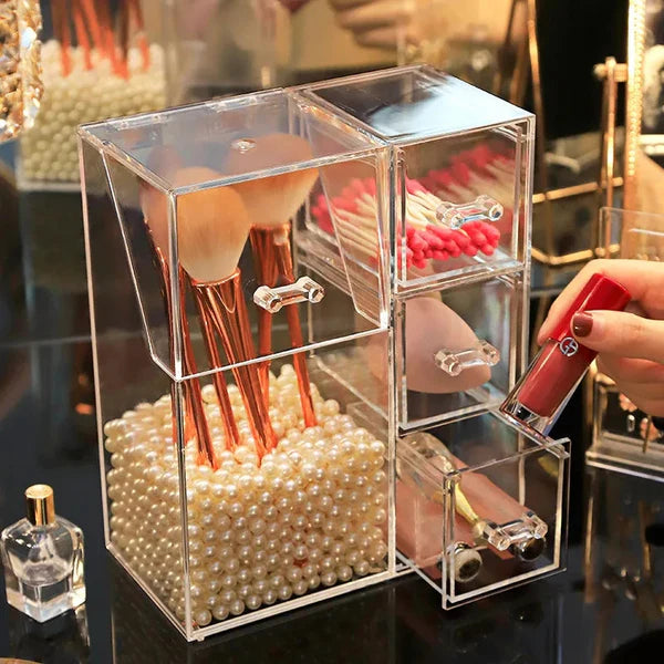 Acrylic Makeup Brush Organizer With Drawers Myle Cart