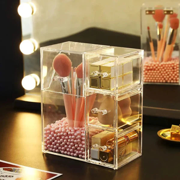 Acrylic Makeup Brush Organizer With Drawers Myle Cart