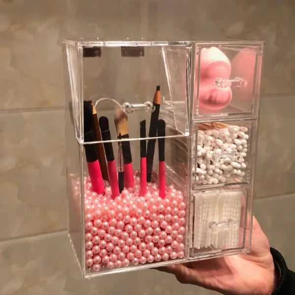 Acrylic Makeup Brush Organizer With Drawers Myle Cart