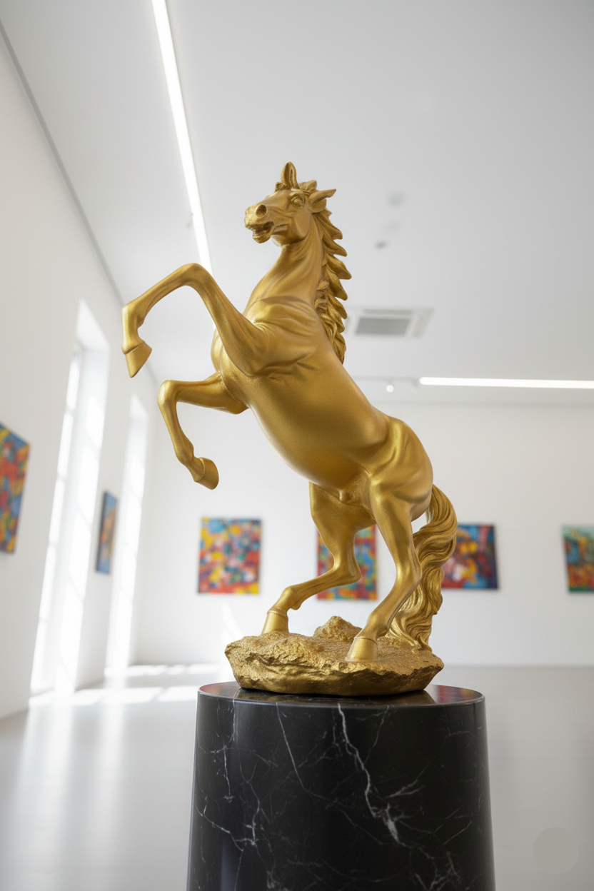 Adorable Royal Horse Statue Myle Cart