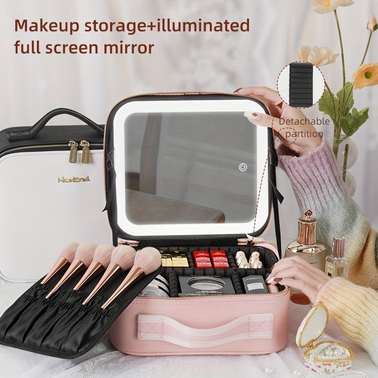Cosmetics Storage Bag With Led Mirror Myle Cart