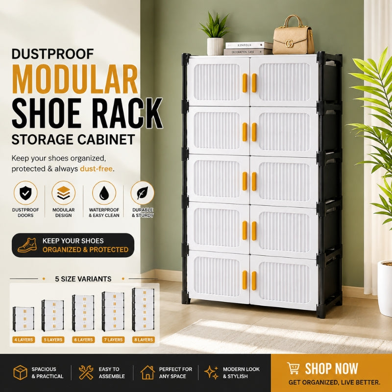 Dustproof Modular Shoe Rack Storage Cabinet