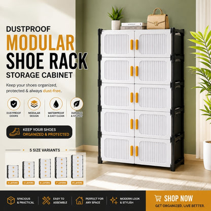 Dustproof Modular Shoe Rack Storage Cabinet