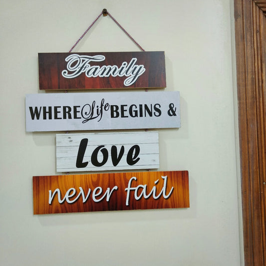 Family Where Life Begins Love Wall Hanging Myle Cart