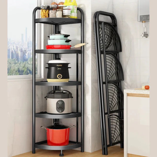 Foldable Corner Shelf with Tripod Base Myle Cart