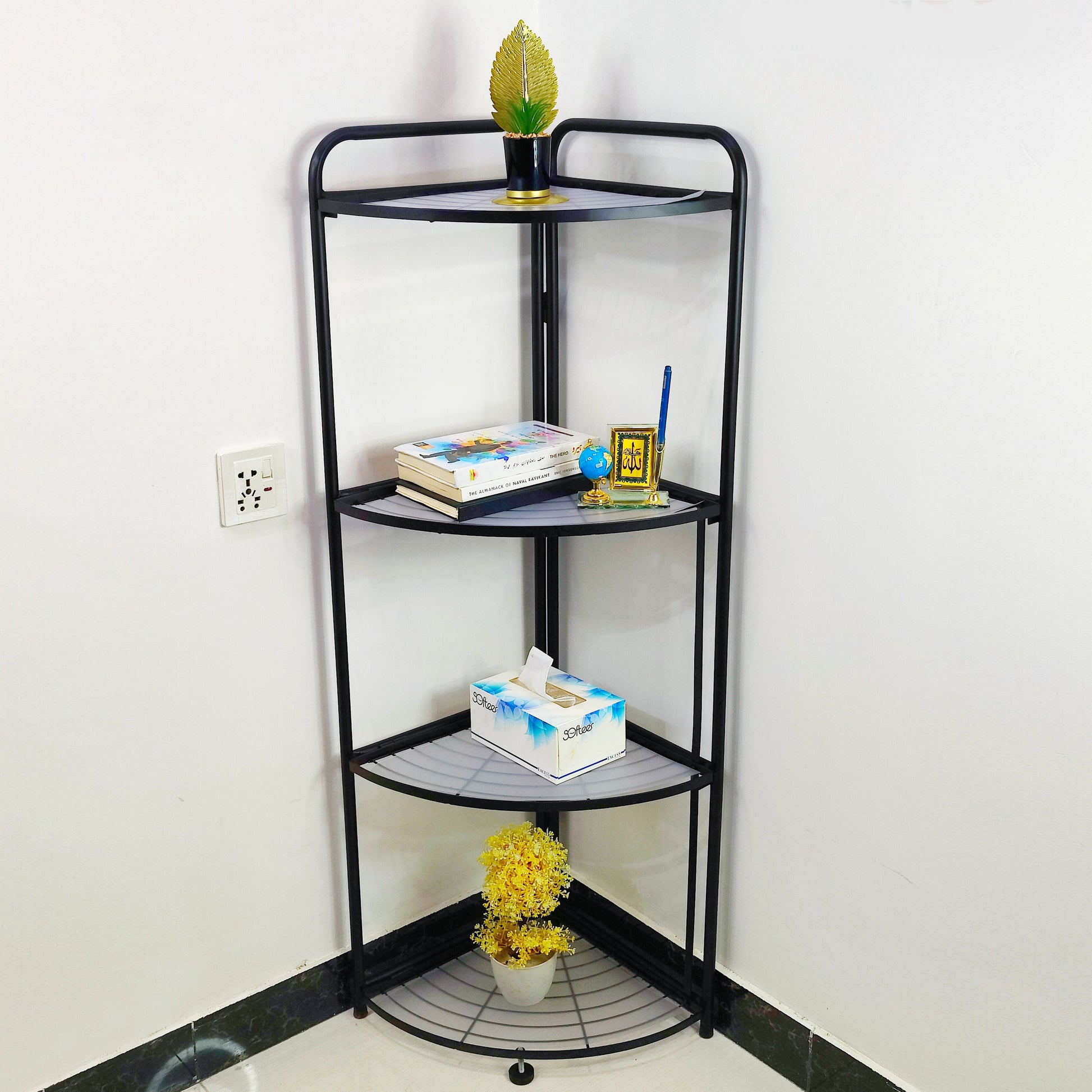 Foldable Corner Shelf with Tripod Base Myle Cart