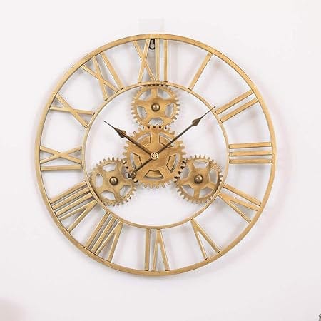 Gear Design 20-inch Metal Wall Clock Myle Cart