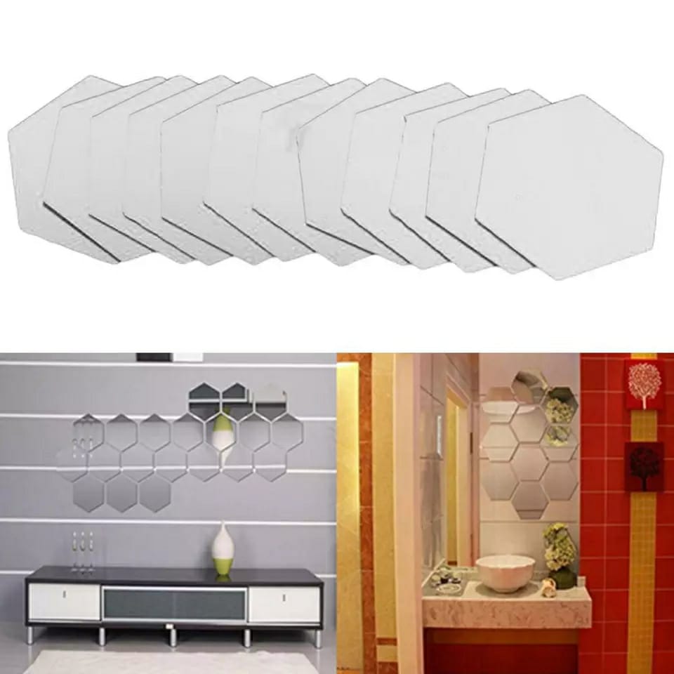 Hexagon 3D Acrylic Decor Mirror Wall Sticker for Dining Room Wall Decor Decency