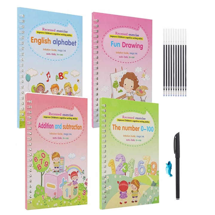 Kids learning Magic book for practice (Set of 4 Books) Myle Cart