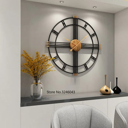 Imported Metallic Wall Clock black and golden Touch Myle Cart