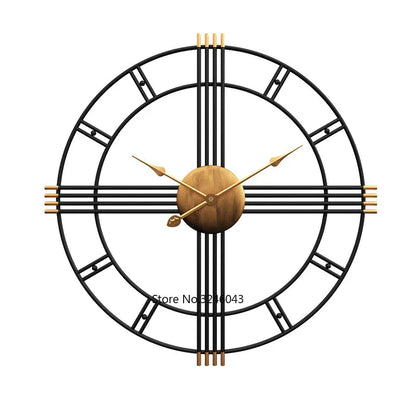 Imported Metallic Wall Clock black and golden Touch Myle Cart