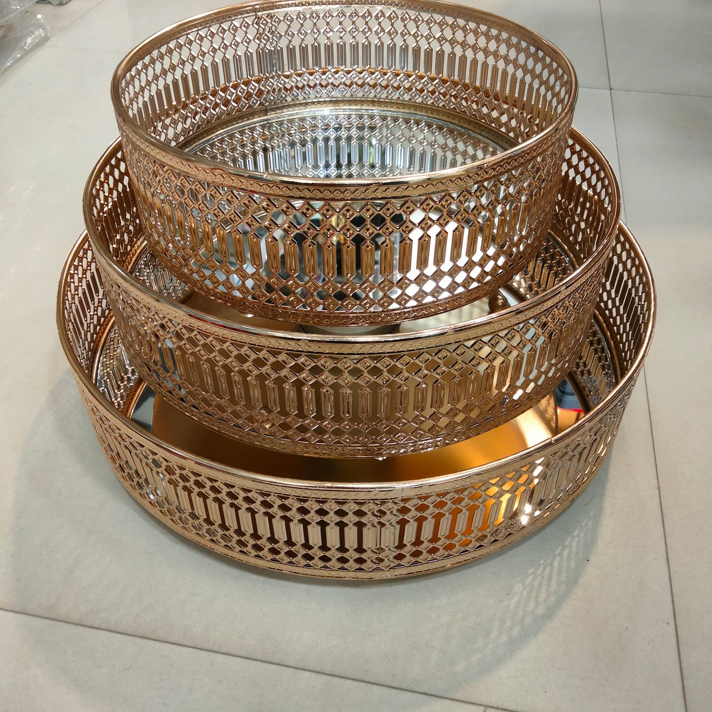 Imported Golden decoration vanity Trays Myle Cart