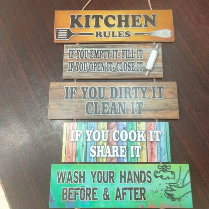 Kitchen Rules In dark Theme - wall decoration quotes Myle Cart