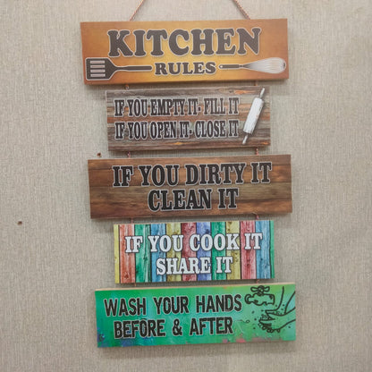 Kitchen Rules In dark Theme - wall decoration quotes Myle Cart